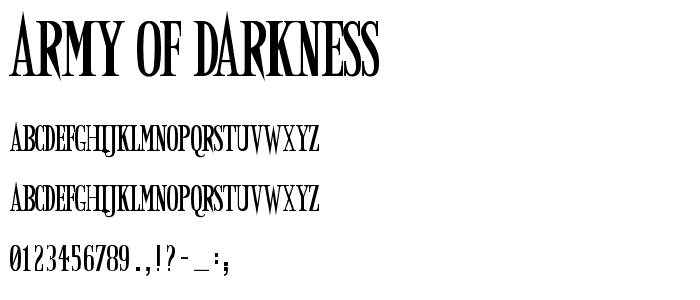 Army of Darkness font